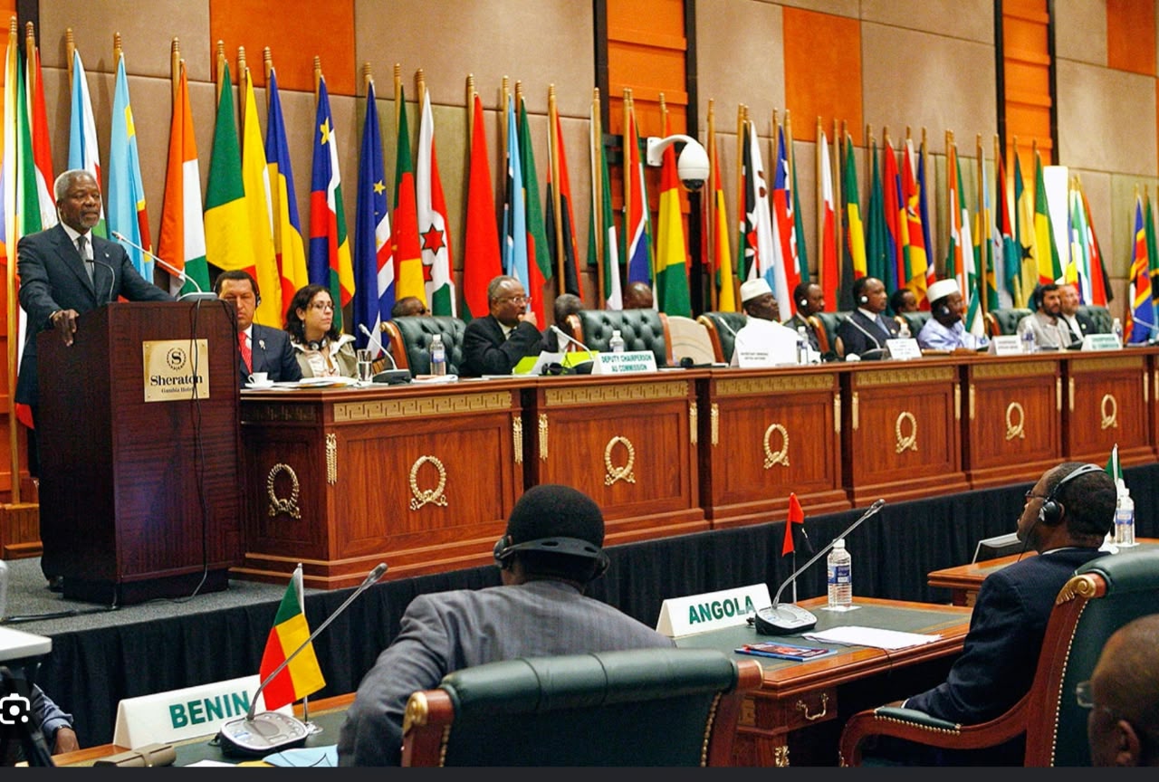African Union summit hall with delegates from across the continent