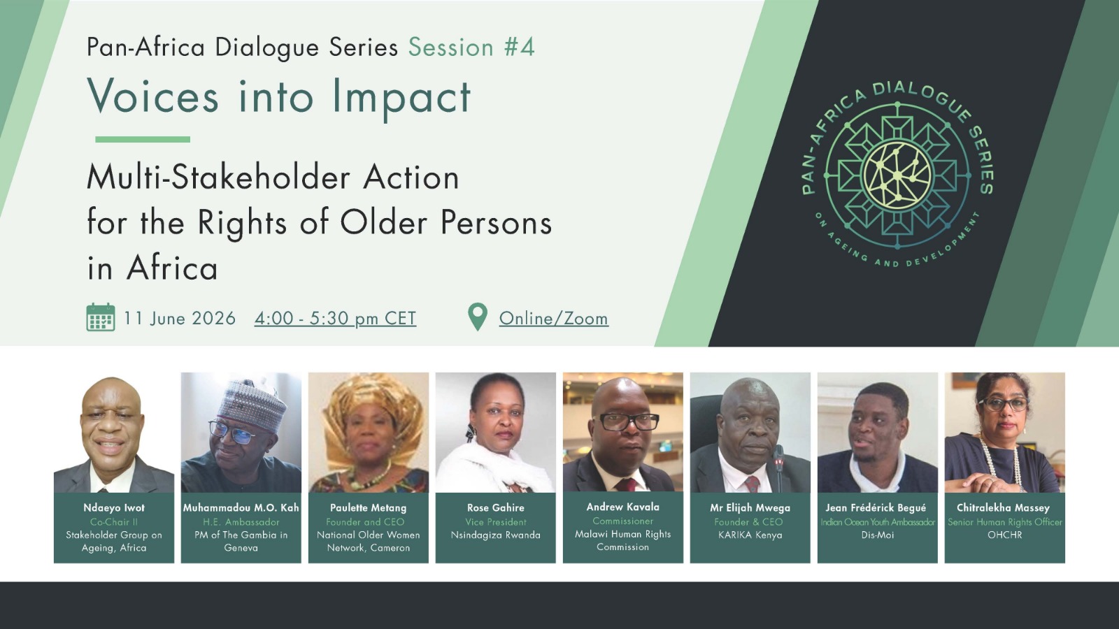 Flyer for session 4: Voices into Impact: Multi-Stakeholder Action for the Rights of Older Persons in Africa